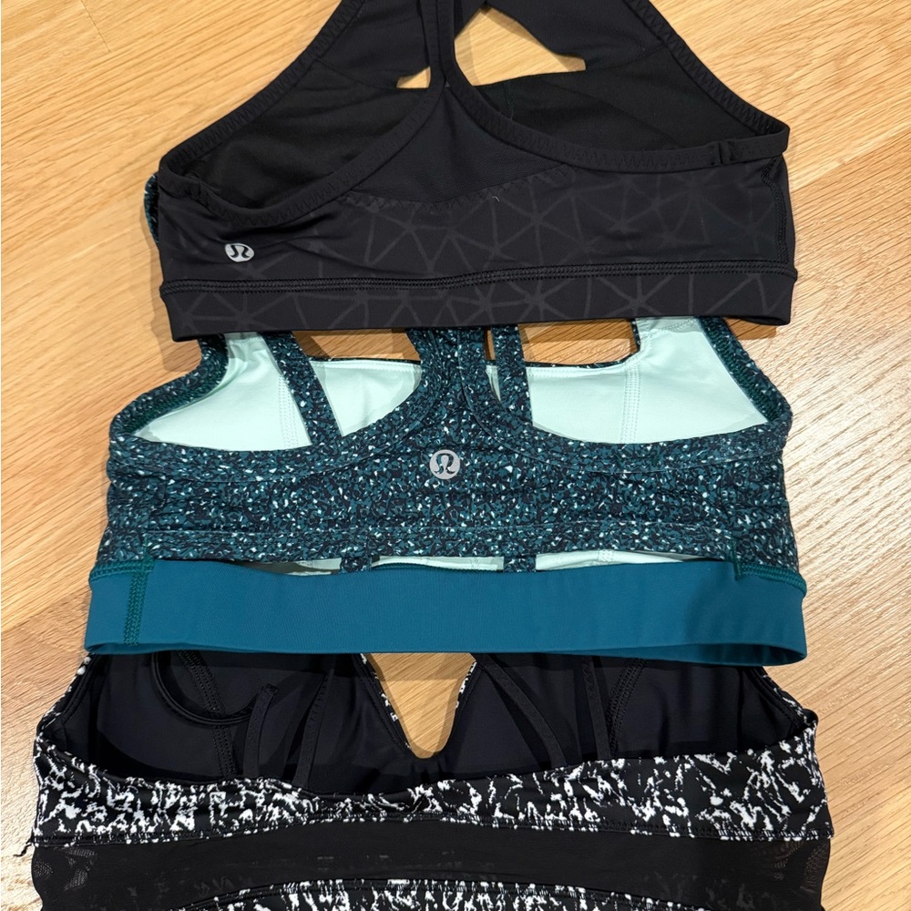 lululemon athletica Black and Teal Sports Bras - Picture 2 of 2